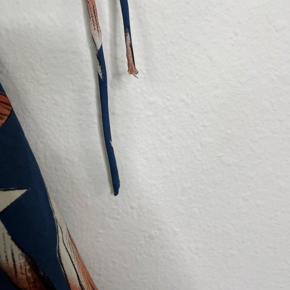 Illa Illa Blue Orange Floral Dress Spaghetti Strap Cross Back Size Small - Picture 9 of 9